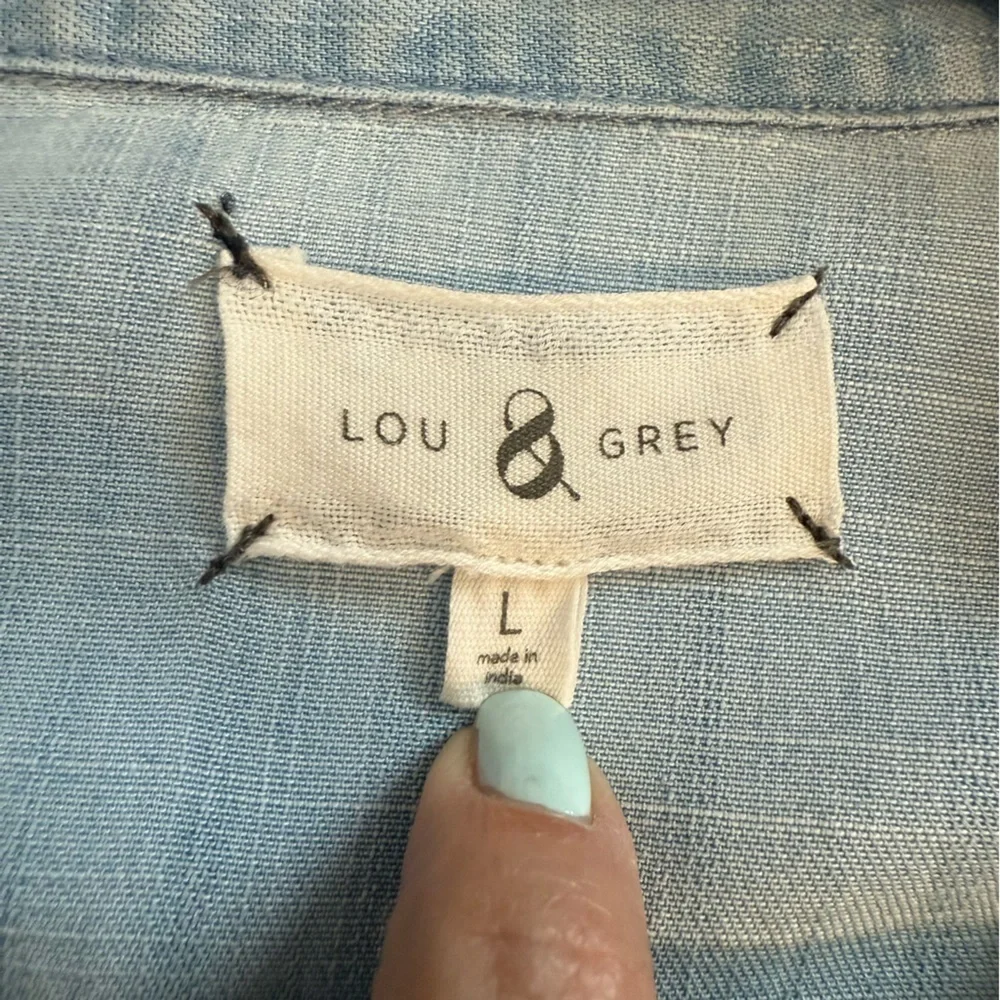 Lou & Grey Light Blue Wrap Dress - Picture 7 of 14